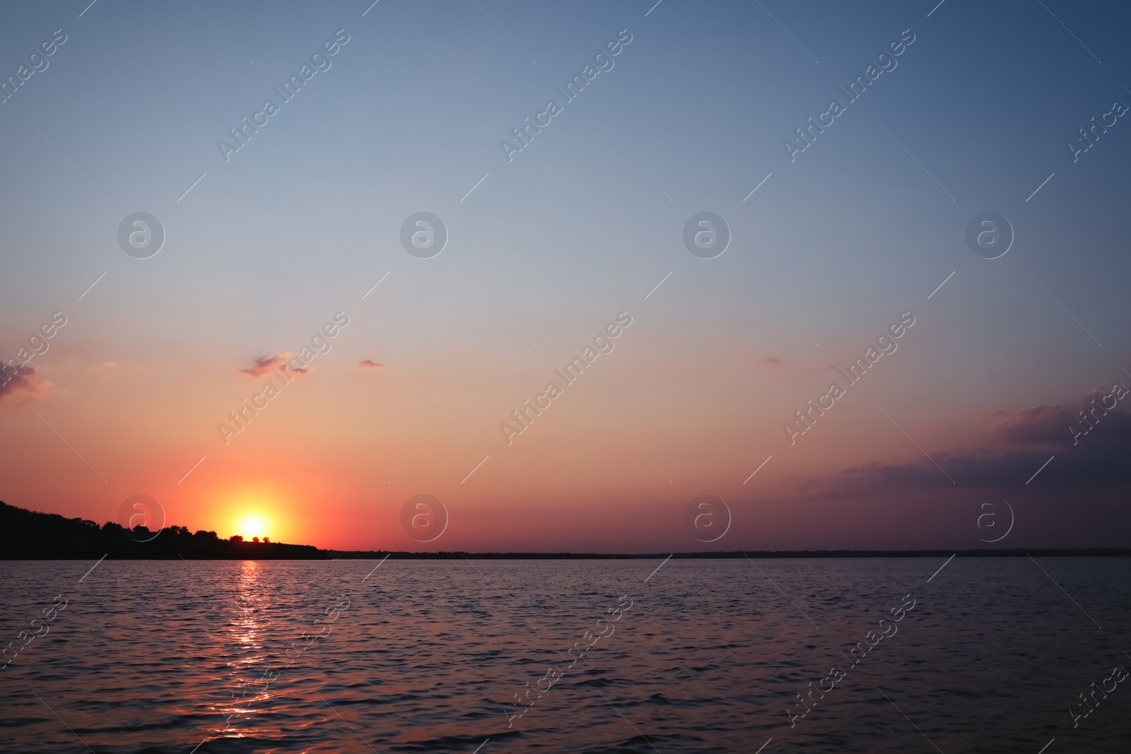 Photo of Amazing view of beautiful sunset on riverside