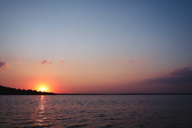 Photo of Amazing view of beautiful sunset on riverside