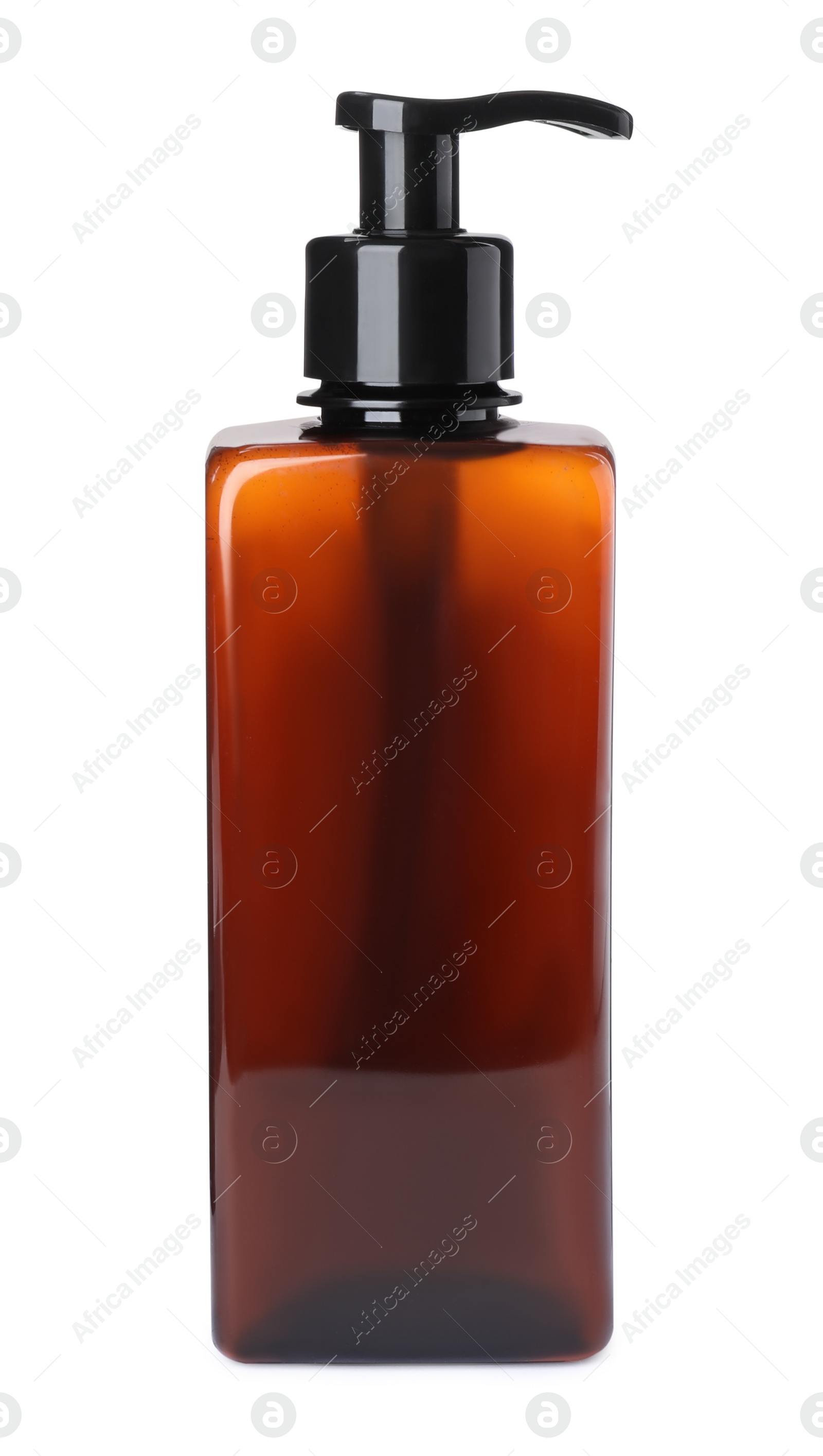Photo of Dispenser bottle isolated on white. Men's cosmetics