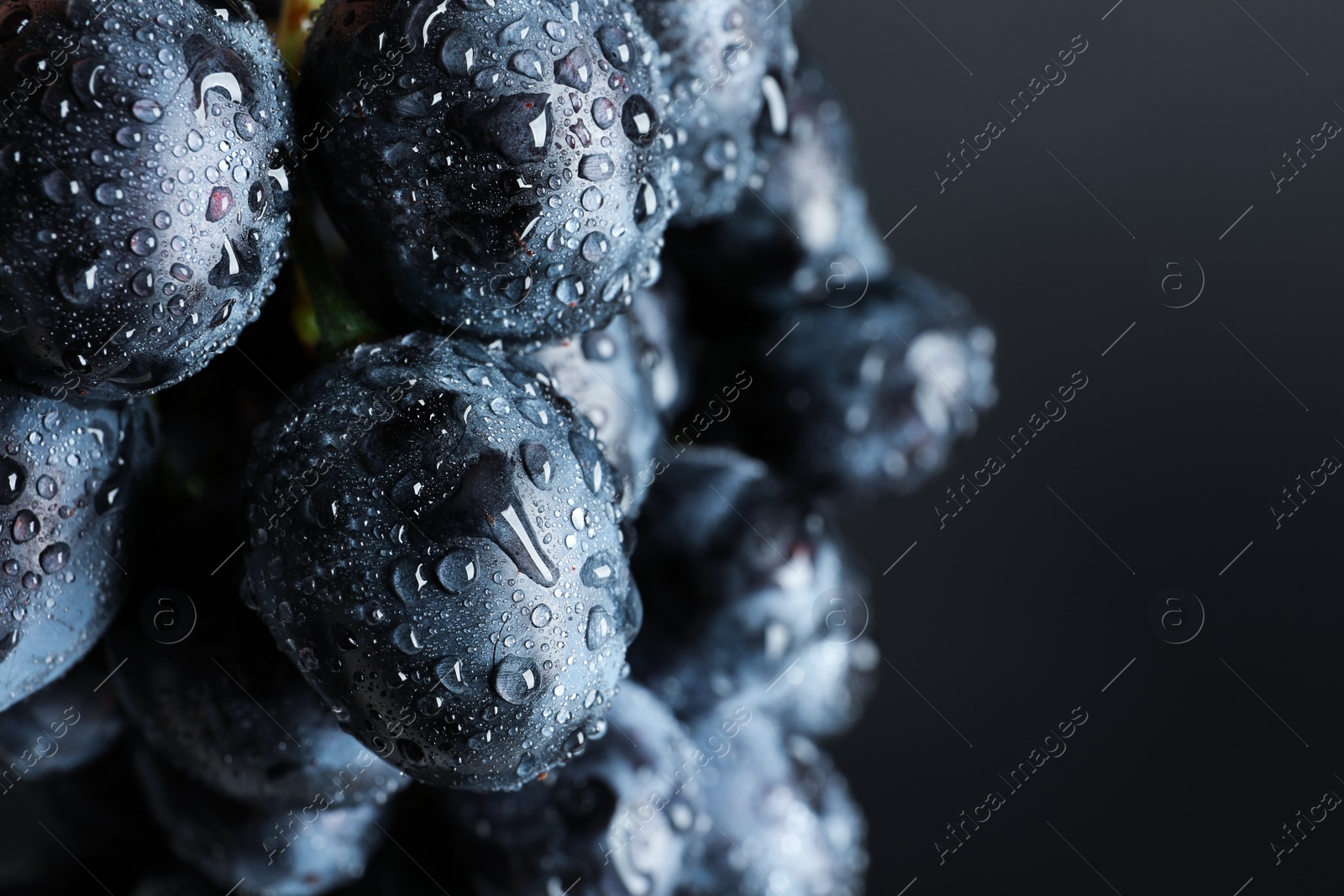 Photo of Bunch of fresh ripe juicy grapes as background, closeup