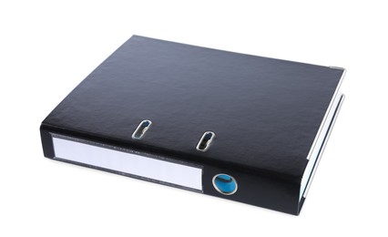 Photo of One black office folder isolated on white