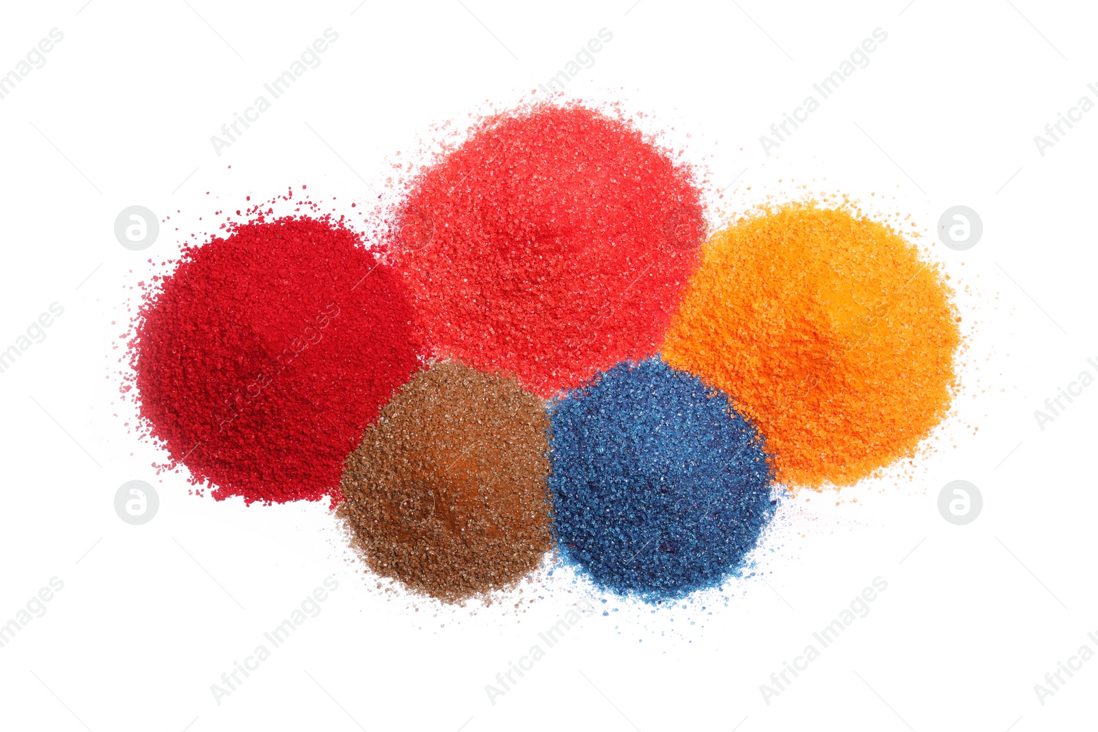 Photo of Different bright food coloring on white background, top view