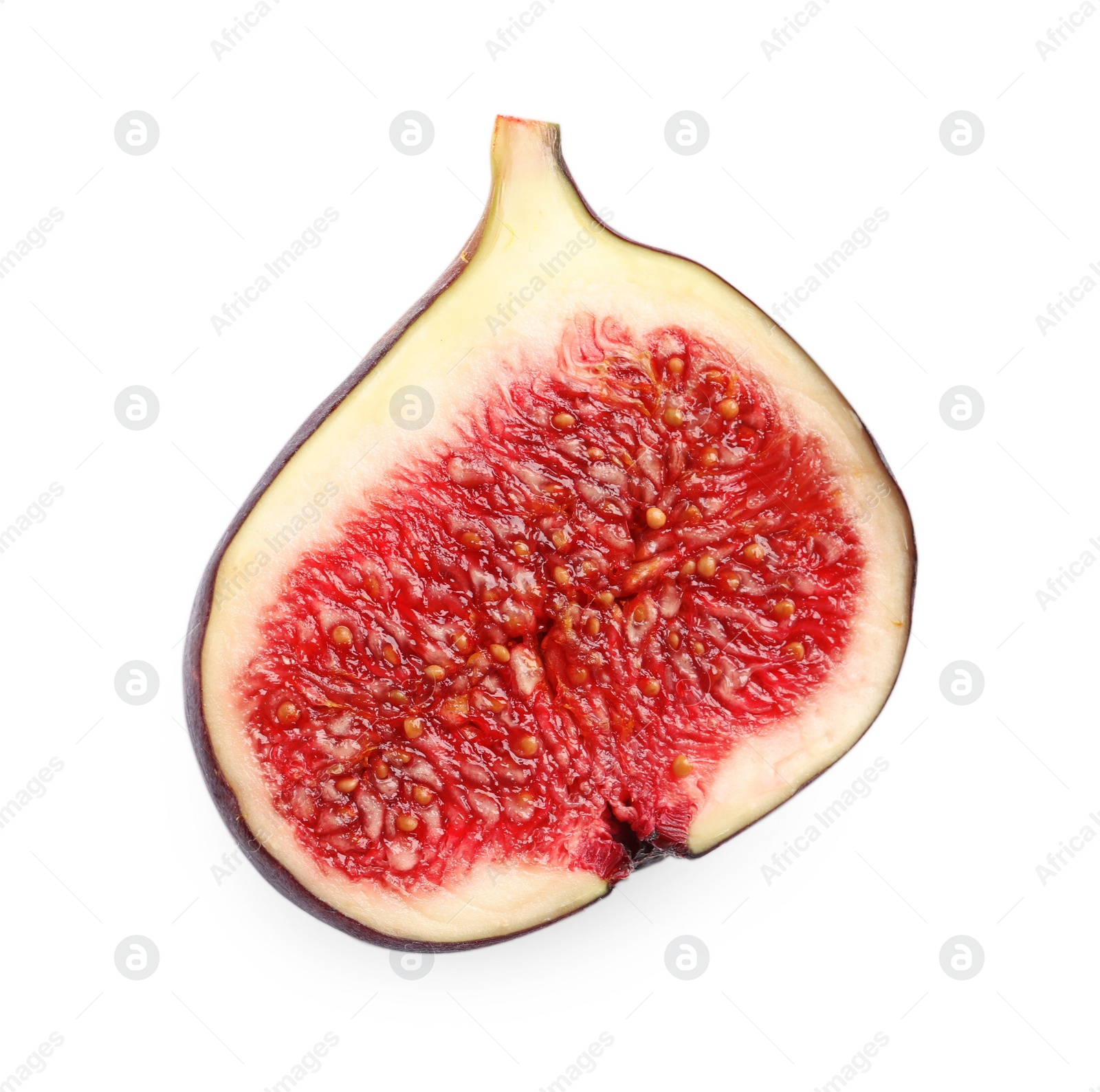 Photo of Half of fresh fig isolated on white