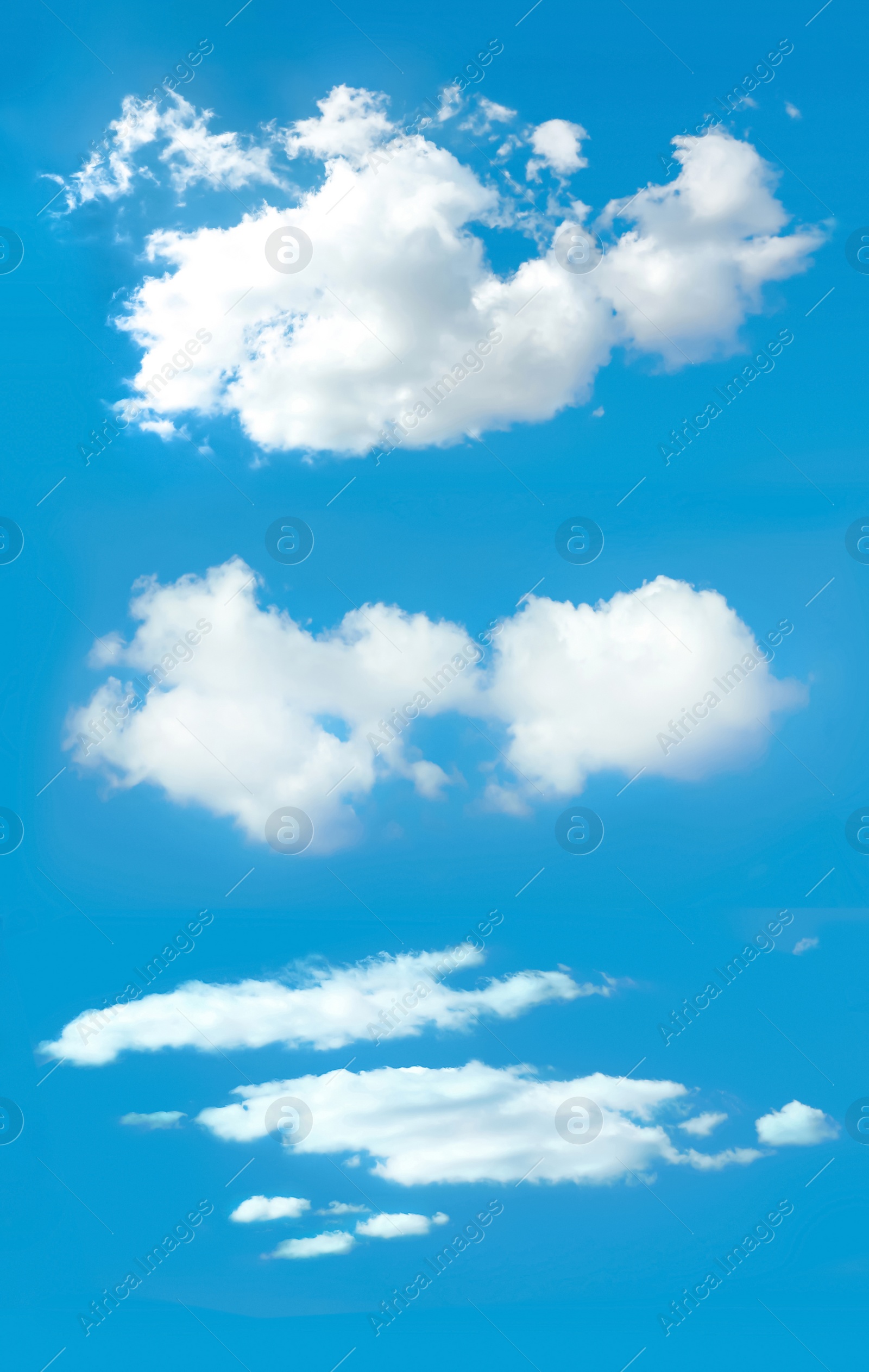 Image of Beautiful white clouds in blue sky on sunny day