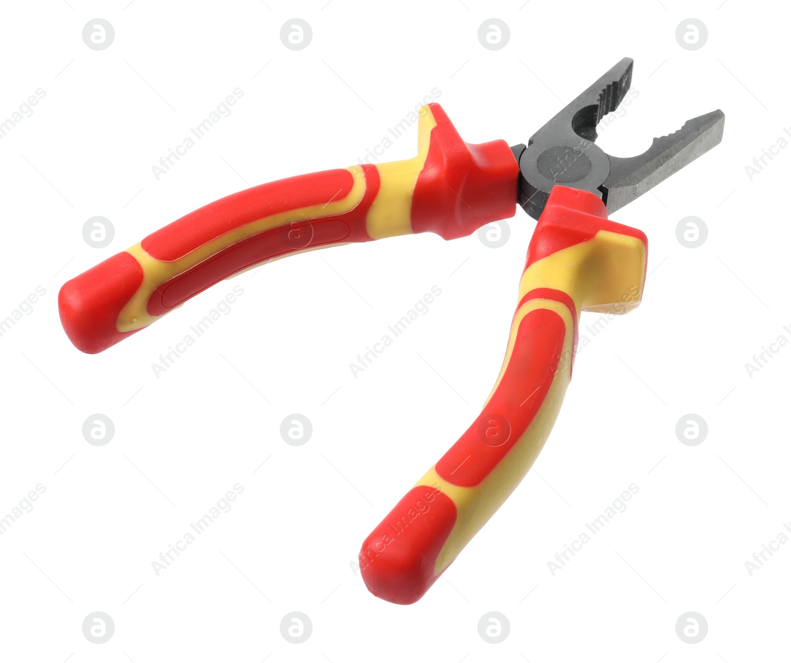 Photo of New combination pliers isolated on white. Construction tool