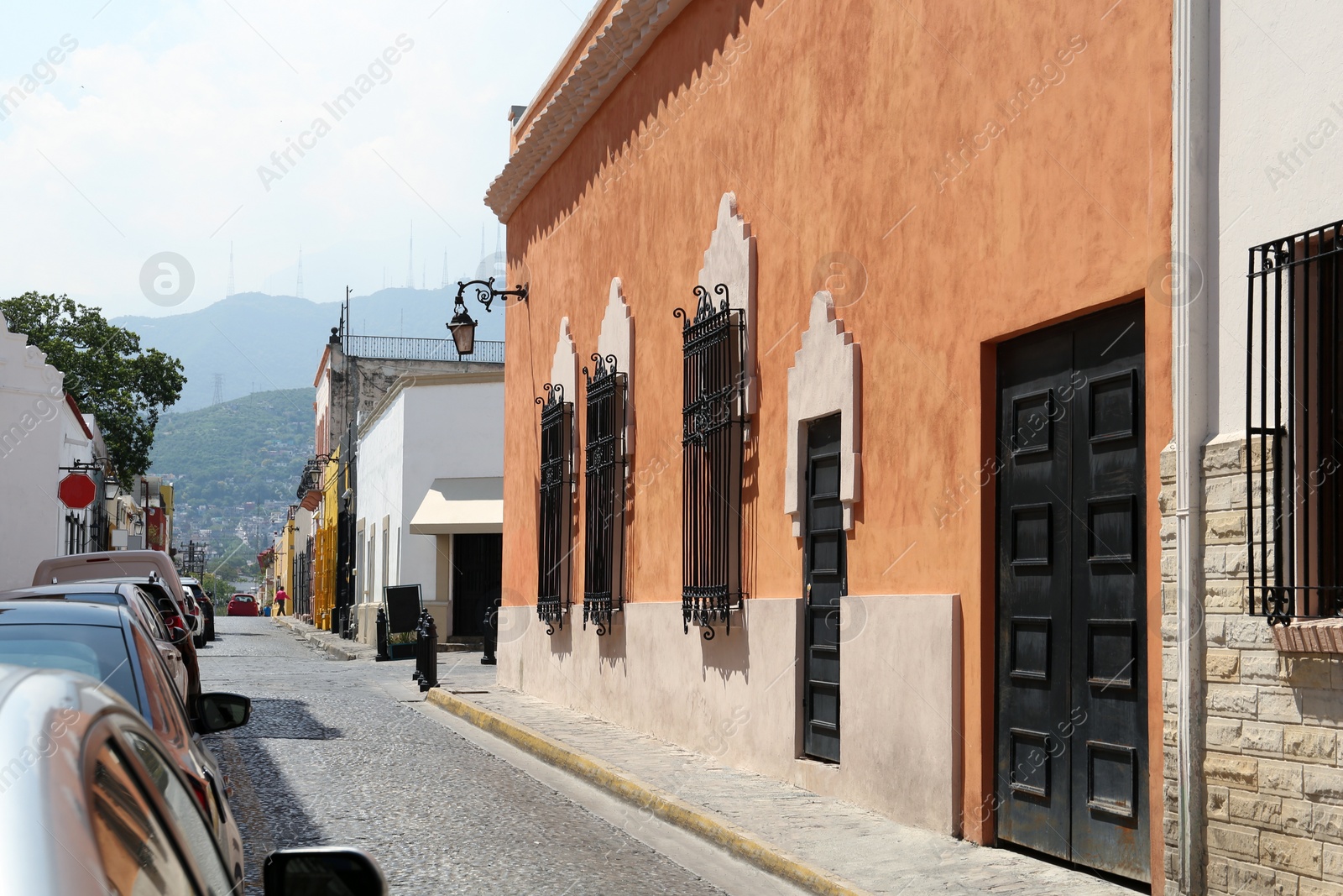 Photo of Beautiful view of city street with elegant architecture