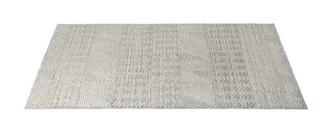 Grey carpet with geometric pattern isolated on white