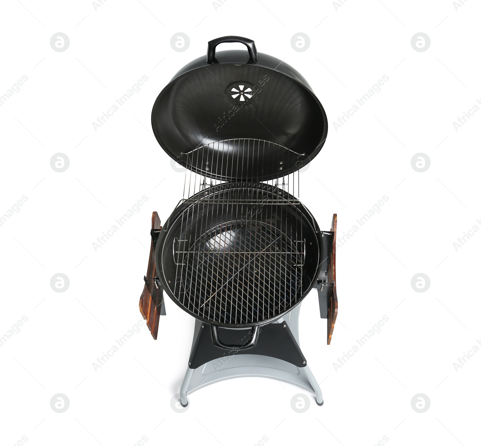 Photo of New modern barbecue grill on white background