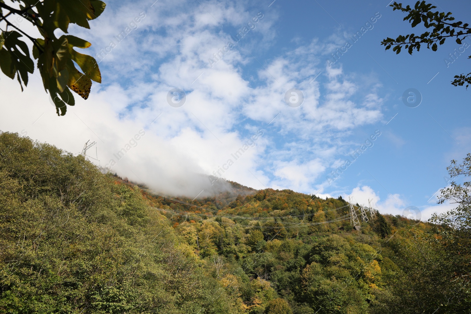 Photo of Picturesque view of mountains under blue sky