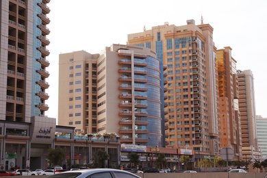 DUBAI, UNITED ARAB EMIRATES - NOVEMBER 06, 2018: Cityscape with modern buildings