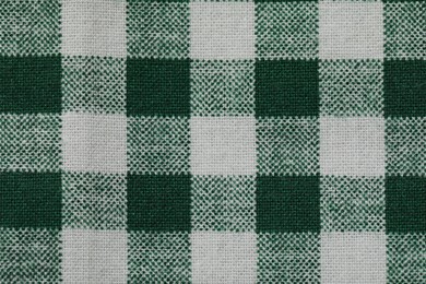 Texture of checkered fabric as background, top view