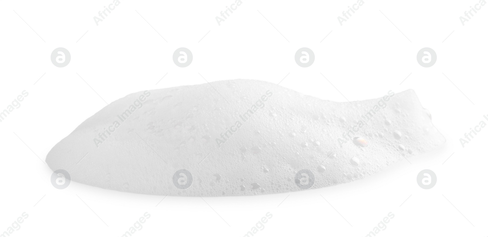 Photo of Sample of cosmetic foam on white background