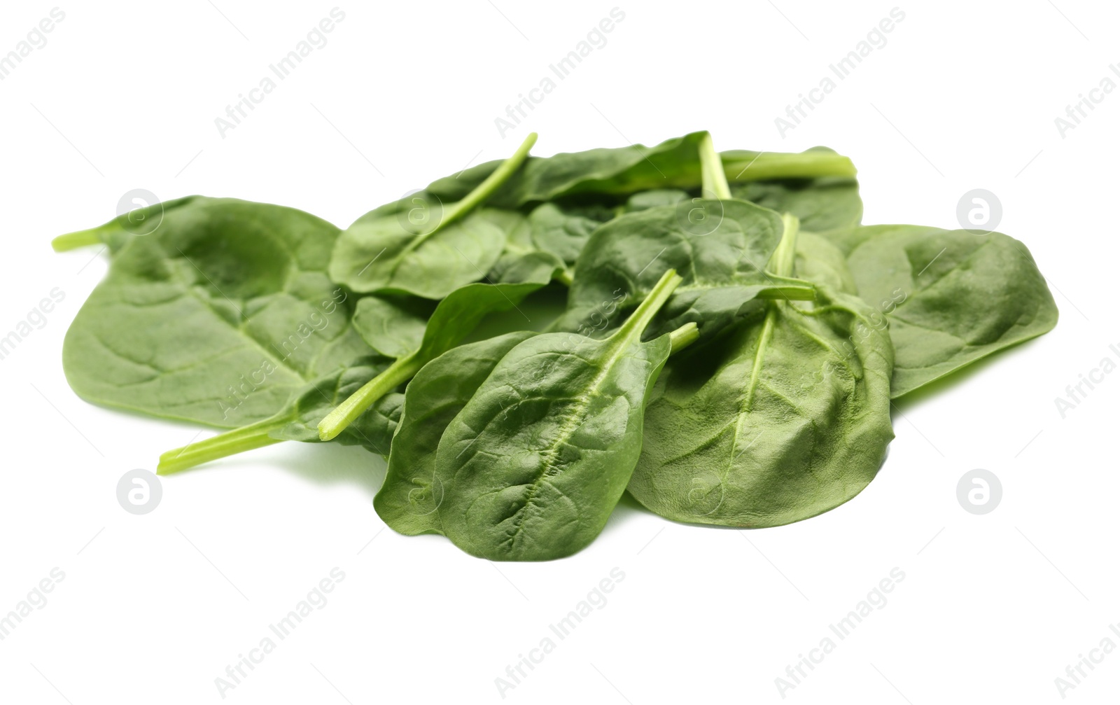 Photo of Pile of fresh spinach leaves isolated on white