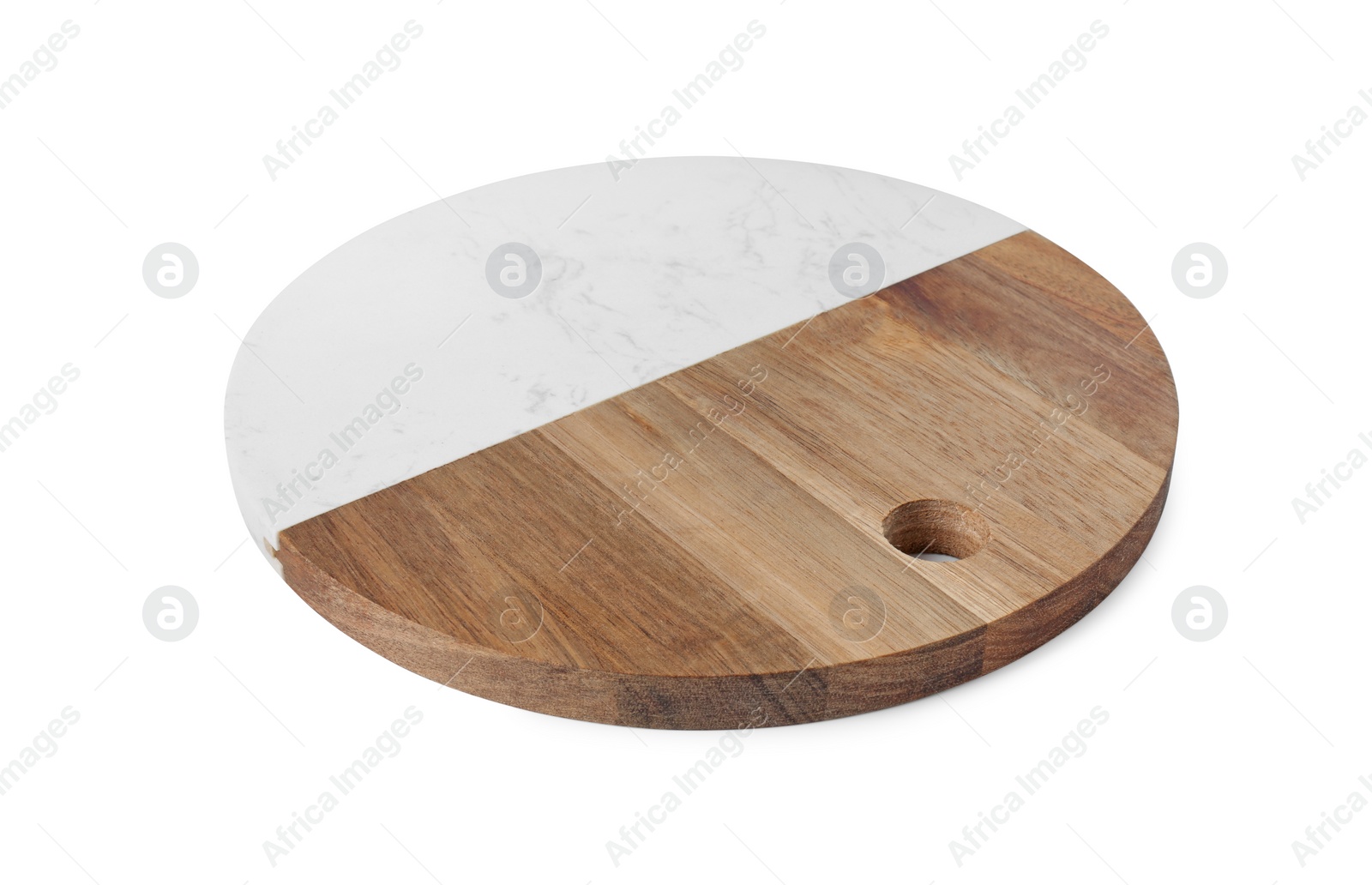 Photo of One new cutting board isolated on white