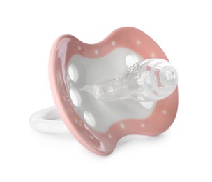 One new baby pacifier isolated on white