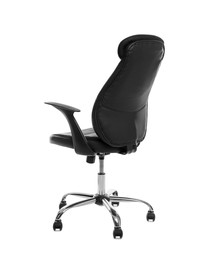 Comfortable leather office chair isolated on white