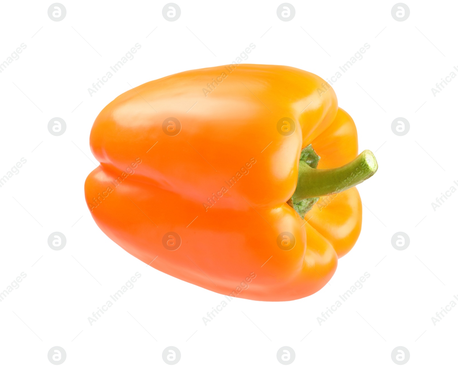 Photo of Ripe orange bell pepper isolated on white