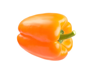 Ripe orange bell pepper isolated on white