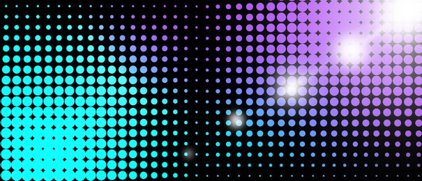 Image of Abstract background with color dots representing sound wave. Banner design