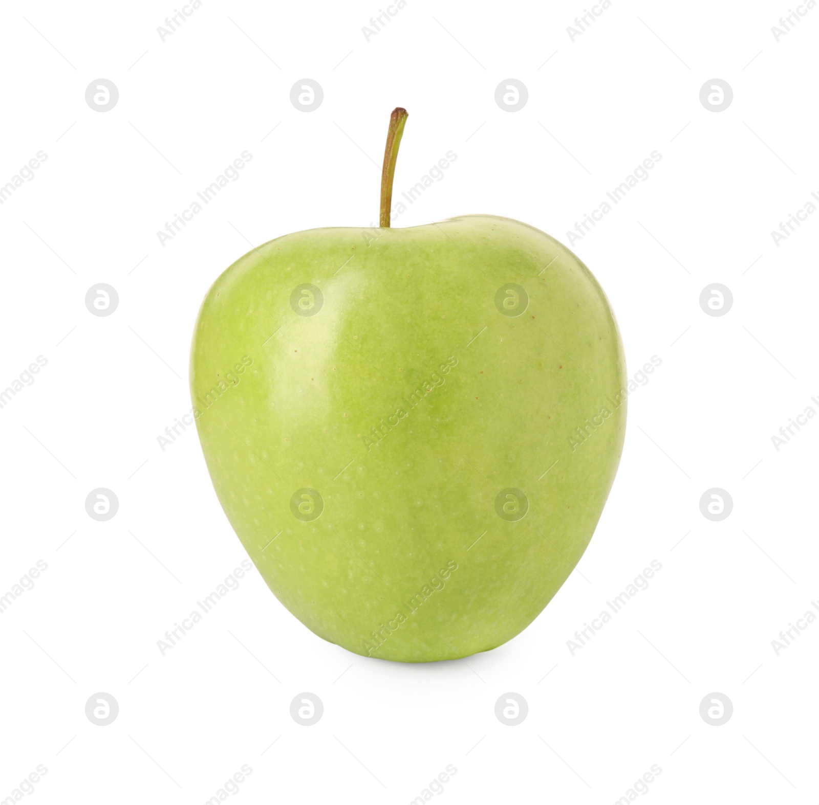 Photo of One ripe green apple isolated on white