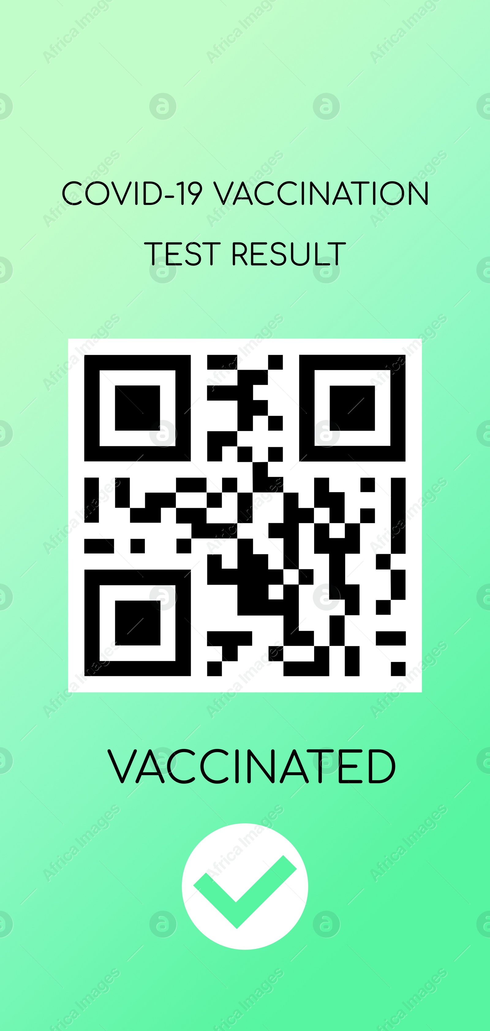 Illustration of Electronic COVID-19 vaccination certificate with QR code, illustration