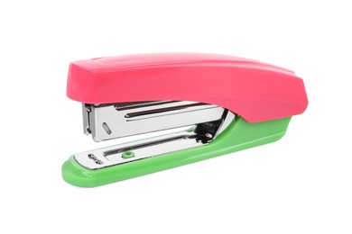 Photo of One new bright stapler isolated on white