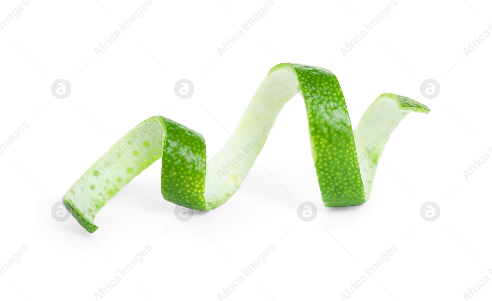 Photo of Peel of fresh ripe lime isolated on white