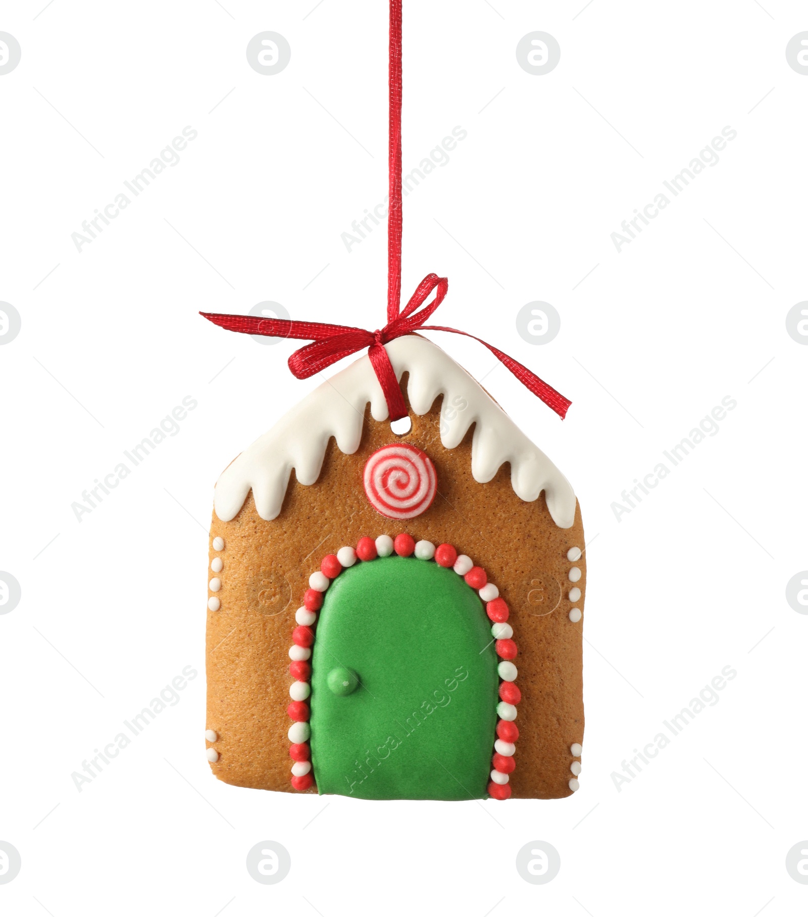 Photo of Tasty homemade Christmas cookie isolated on white