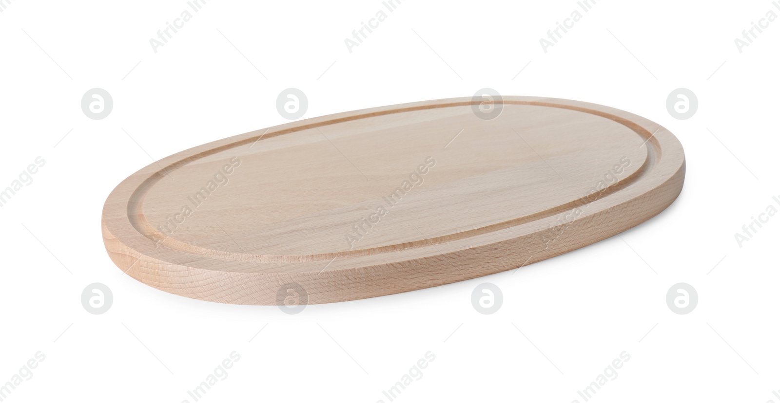 One wooden cutting board isolated on white Photo of One wooden cutting board isolated on white