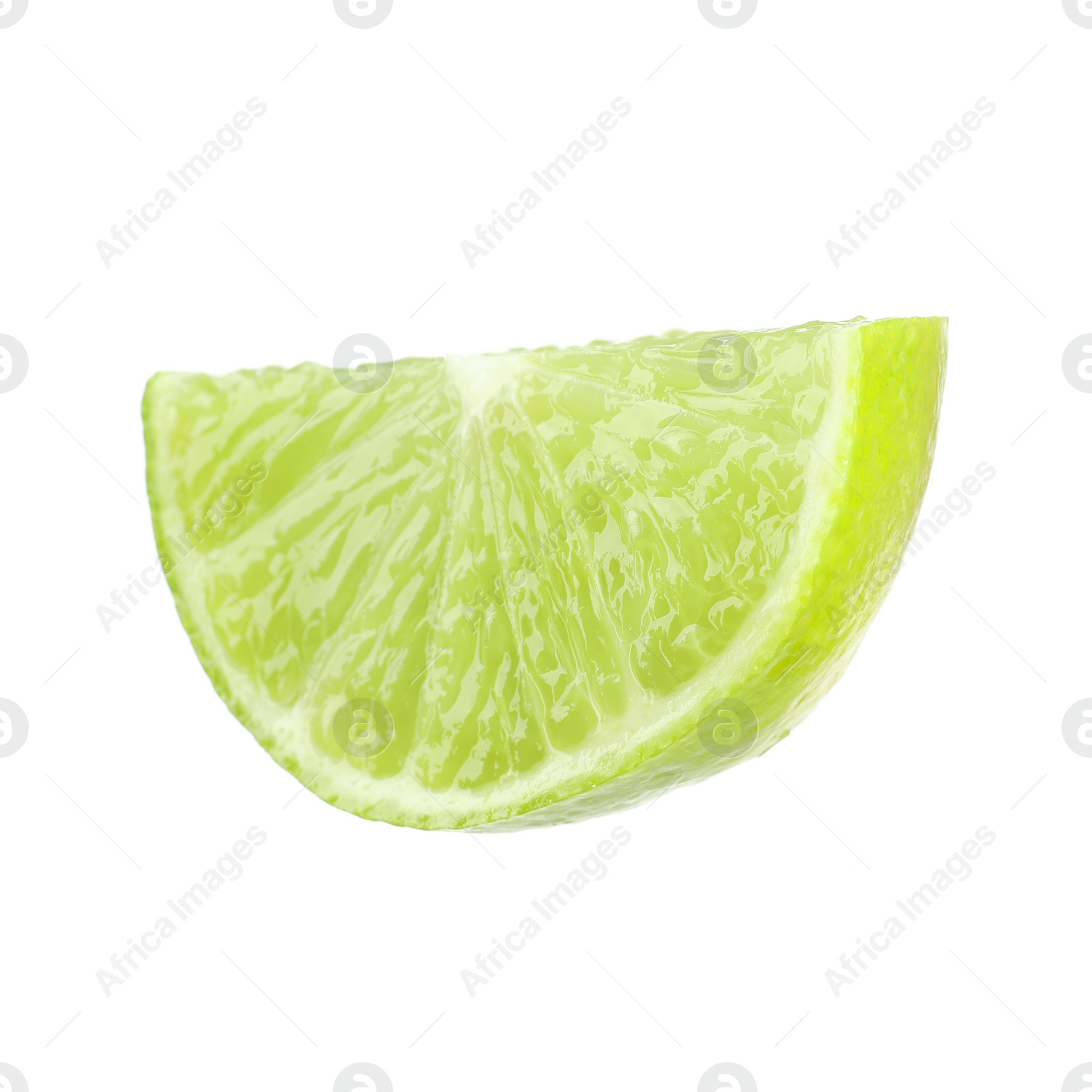 Photo of Slice of fresh green ripe lime isolated on white