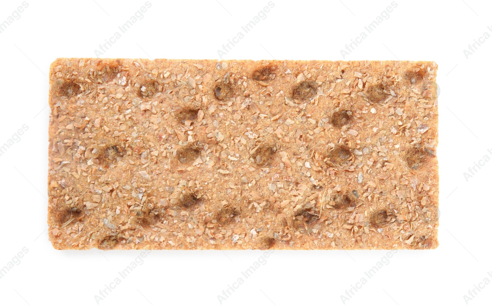 Photo of Fresh crunchy rye crispbread isolated on white, top view