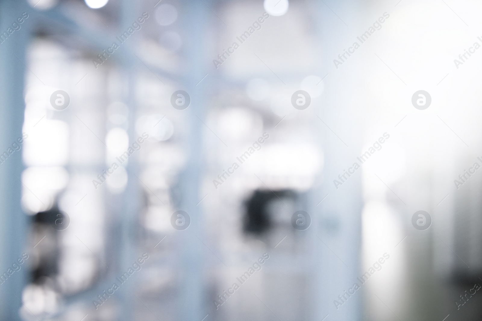 Image of Office interior. Blurred view of comfortable workspace