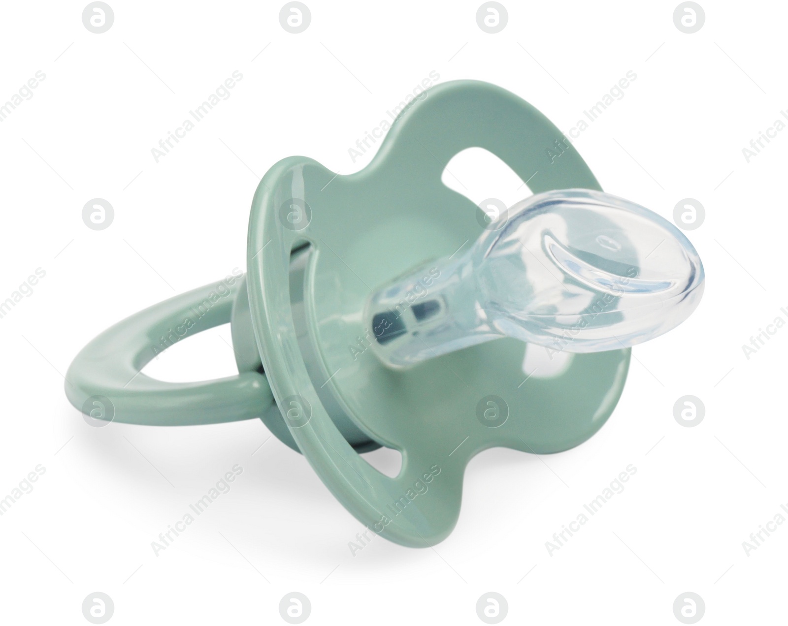 Photo of New pale green baby pacifier isolated on white