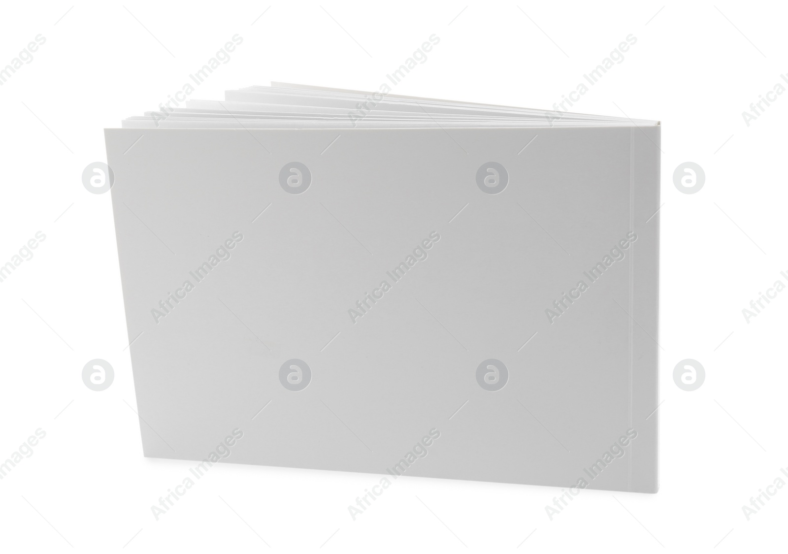 Photo of Blank paper brochure isolated on white. Mockup for design