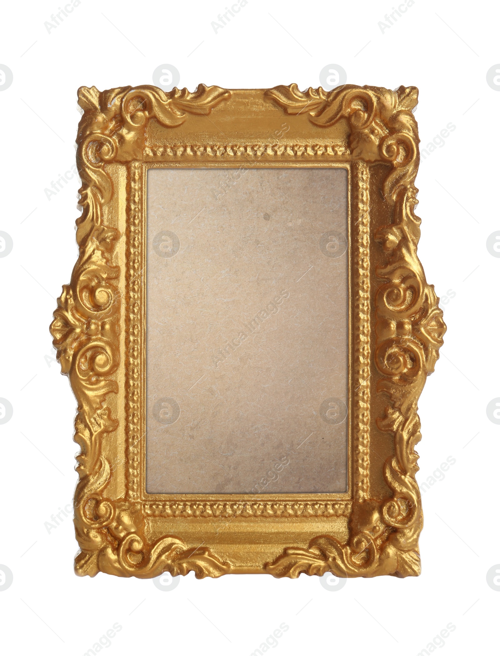 Image of Beautiful empty vintage frame isolated on white