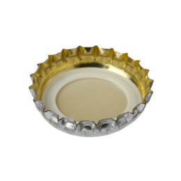 Photo of One beer bottle cap isolated on white