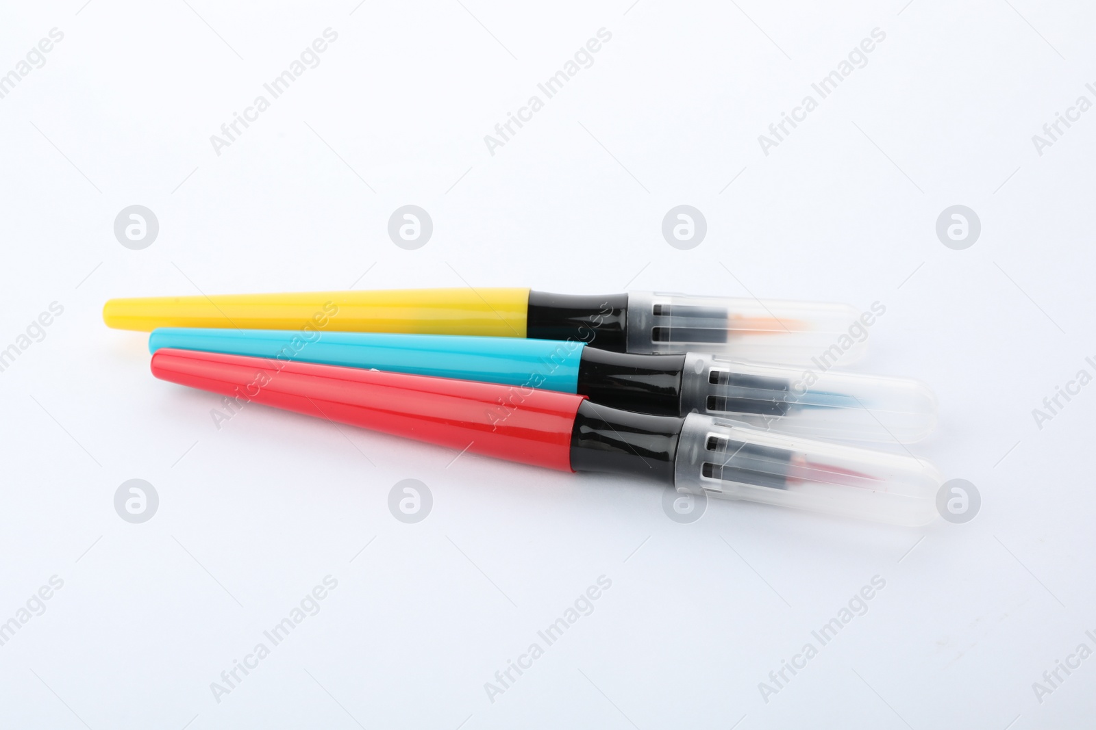 Photo of Set of colorful felt pens isolated on white