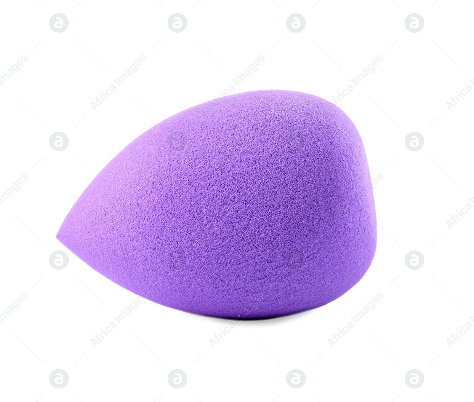 Photo of One violet makeup sponge isolated on white