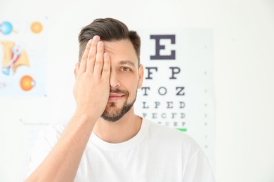 Young man visiting ophthalmologist