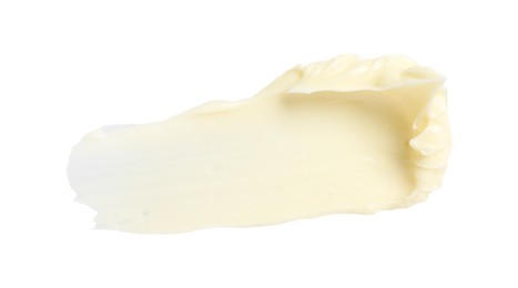 Photo of Tasty butter on white background, top view