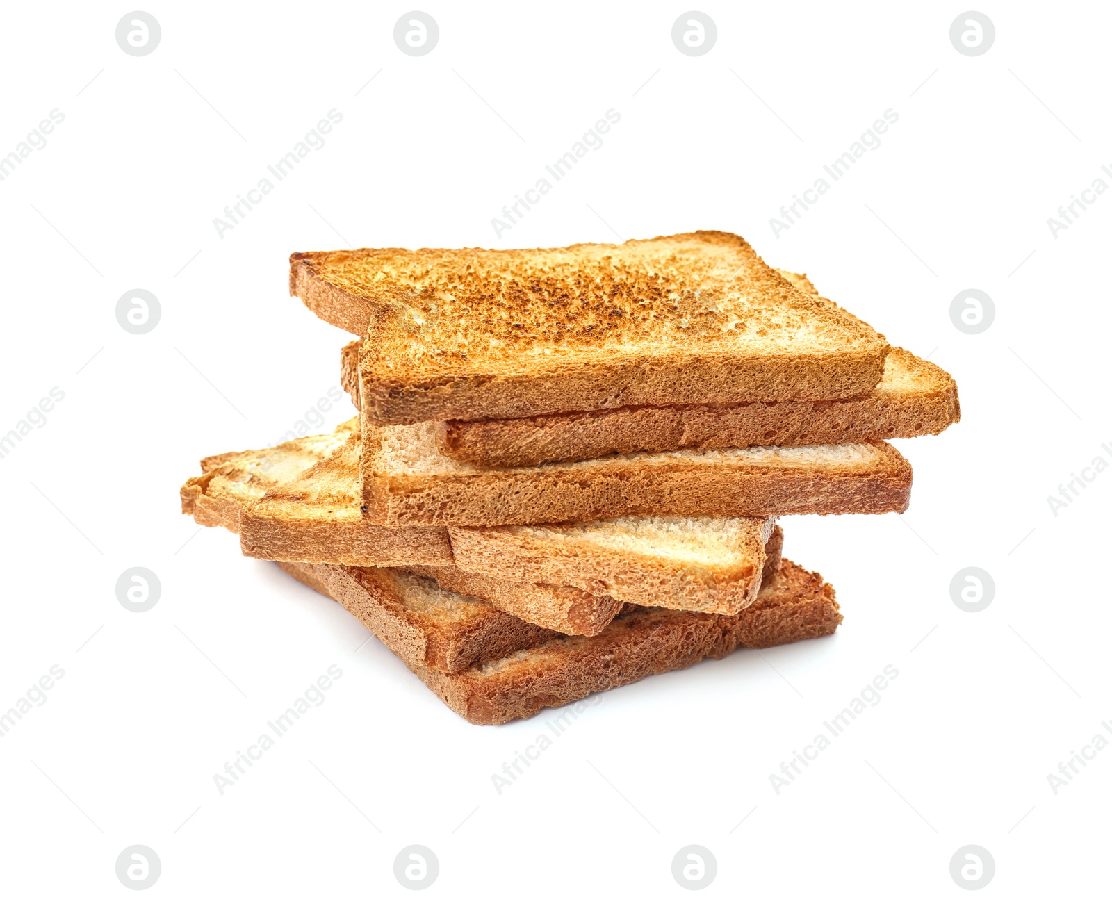 Photo of Toasted bread on white background