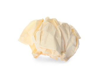 Crumpled sheet of paper isolated on white