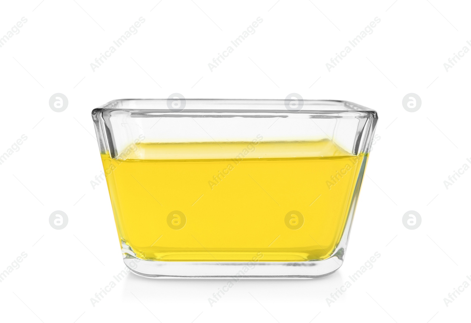 Photo of Tasty jelly dessert in glass bowl on white background