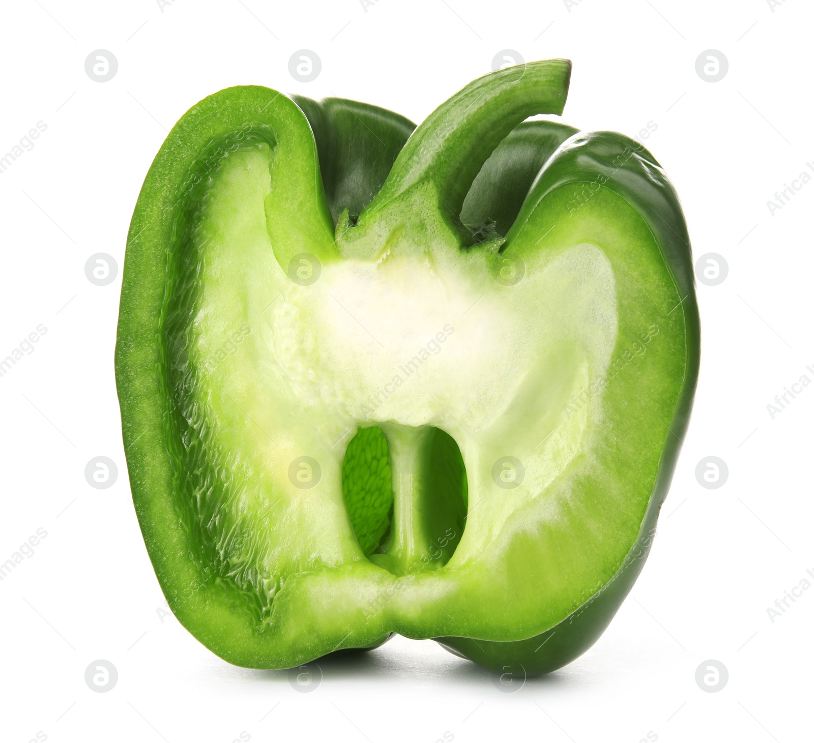 Photo of Raw ripe paprika pepper on white background