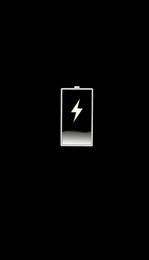 Battery charge icon on black background. Illustration