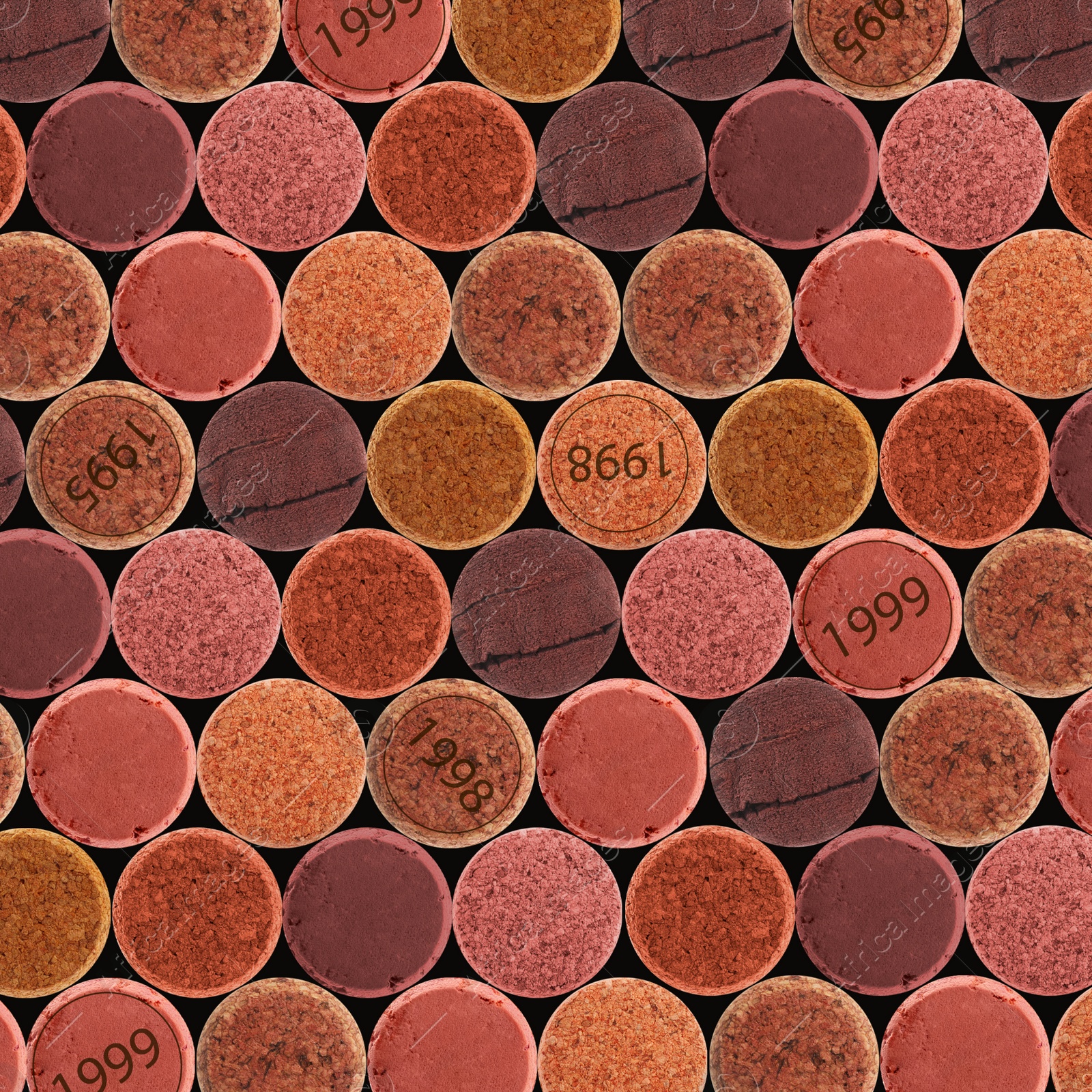 Image of Collection of different wine corks, flat lay