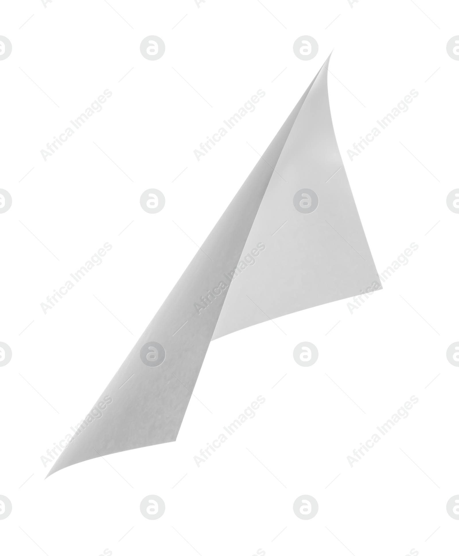 Photo of Flying blank paper sheet isolated on white