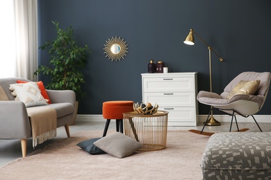 Photo of Cozy living room interior inspired by autumn colors