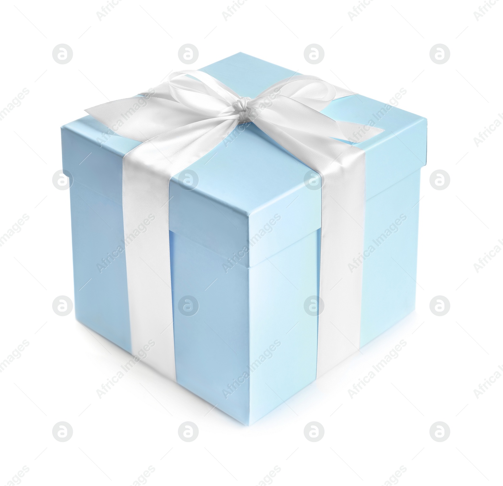 Photo of Gift box with ribbon on white background