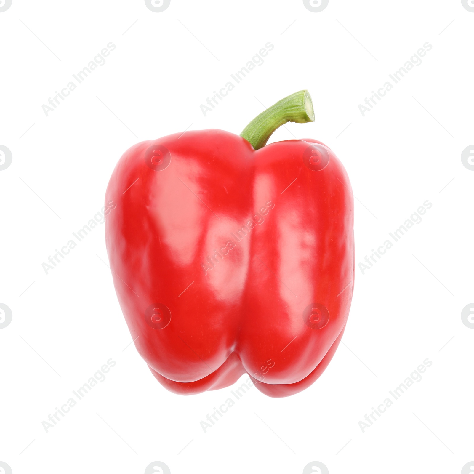 Photo of Ripe red bell pepper on white background